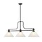 Z-Lite Melange Billiard, 3-Light, 14 In.W x 52 In.L x 21 In.H, Matte Black/White Linen 725-3MB-AWL13 - alternate 3